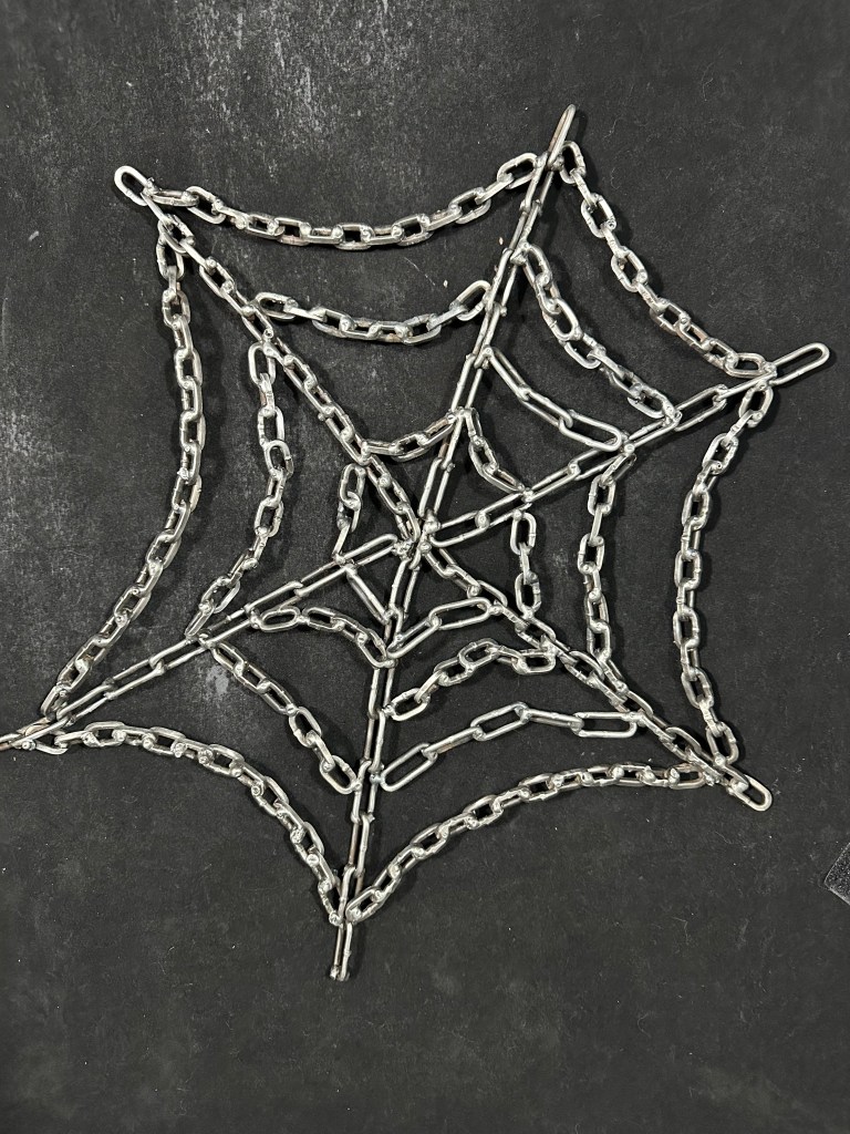 spiderweb made from chains