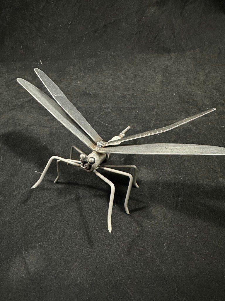 dragonfly made from scrap metal