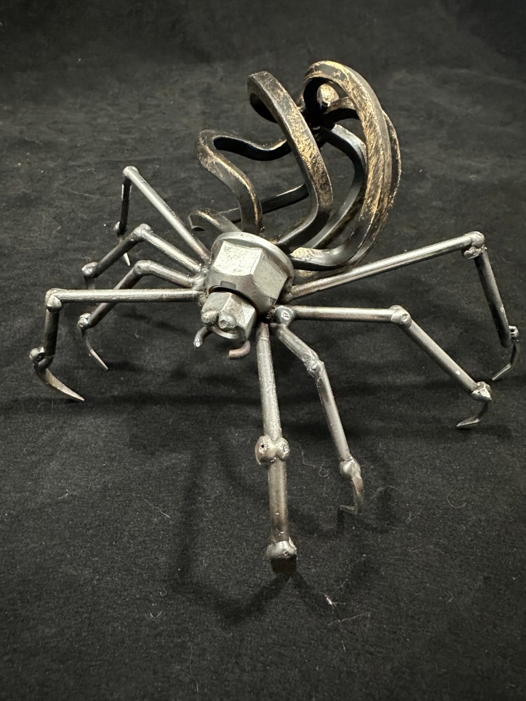 spider made from scrap metal